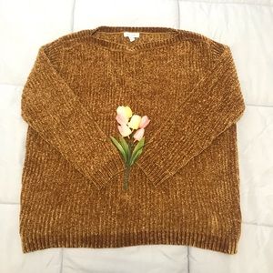 Mustard yellow chenille sweater